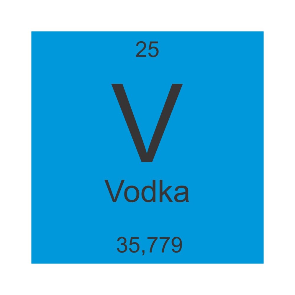 Porta copo/ímã decorativo Tabela Periódica Vodka