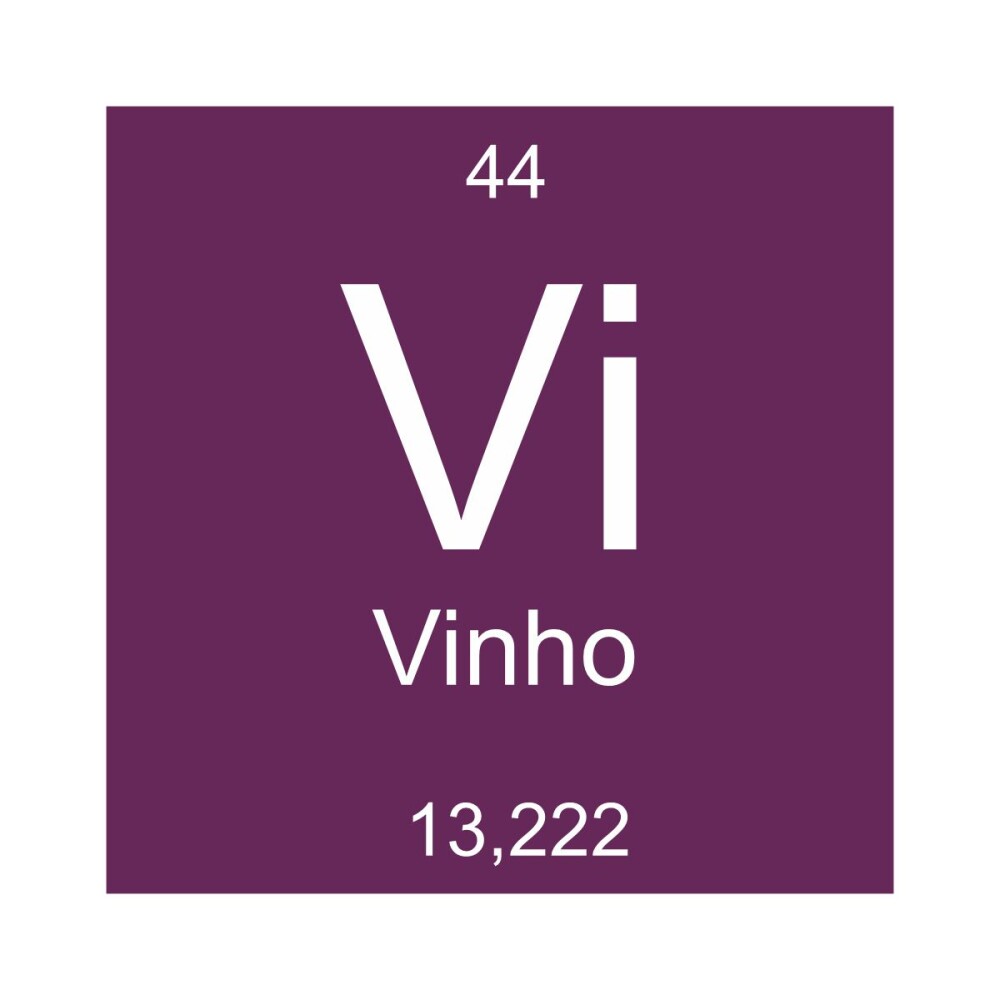 Porta copo/ímã decorativo Tabela Periódica Vinho