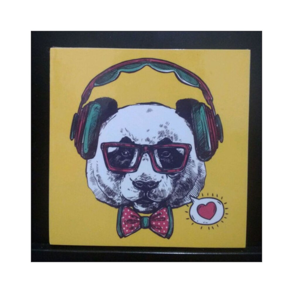 Porta copo/ímã decorativo Urso Hipster