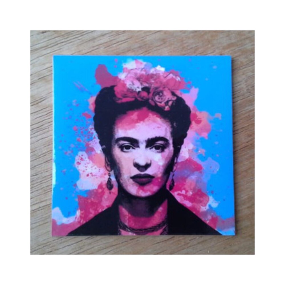 Porta copo/ímã decorativo Frida Azul