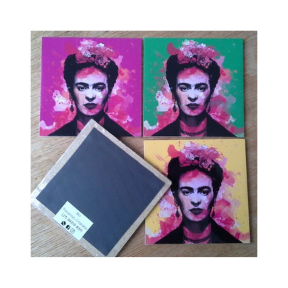 Jogo de Porta copo/ímã decorativo Frida