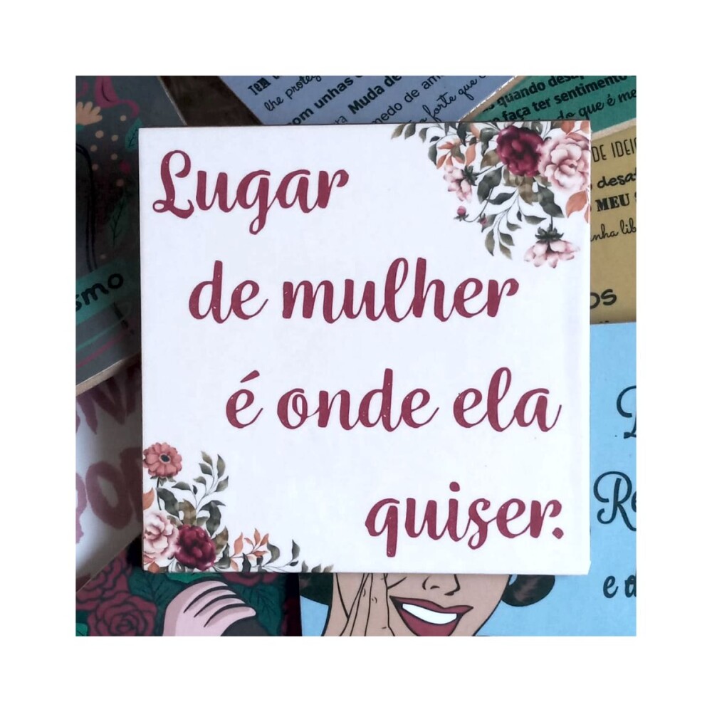 Porta copo/ímã decorativo Lugar de mulher