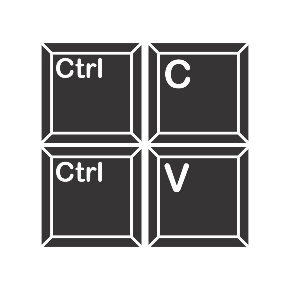 Jogo de Porta copo/ímã decorativo Crtl c Ctrl V