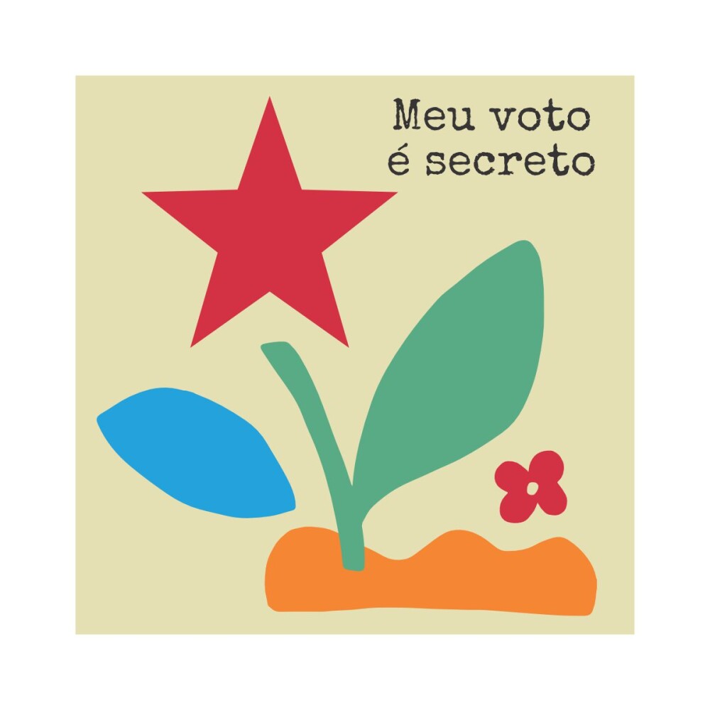 Porta copo/ ímã decorativo Meu voto é secreto