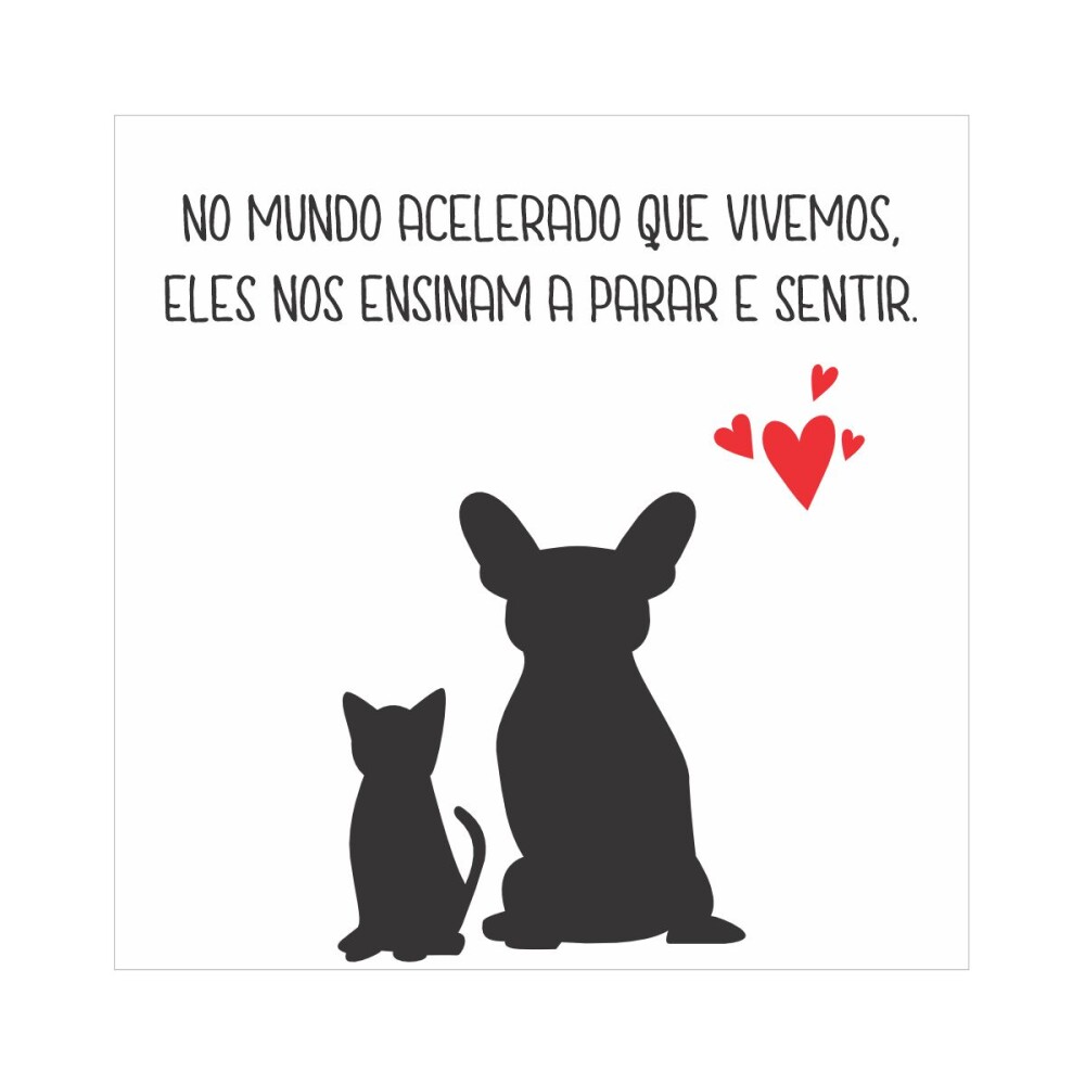 Porta copo/ ímã decorativo Pet parar e sentir