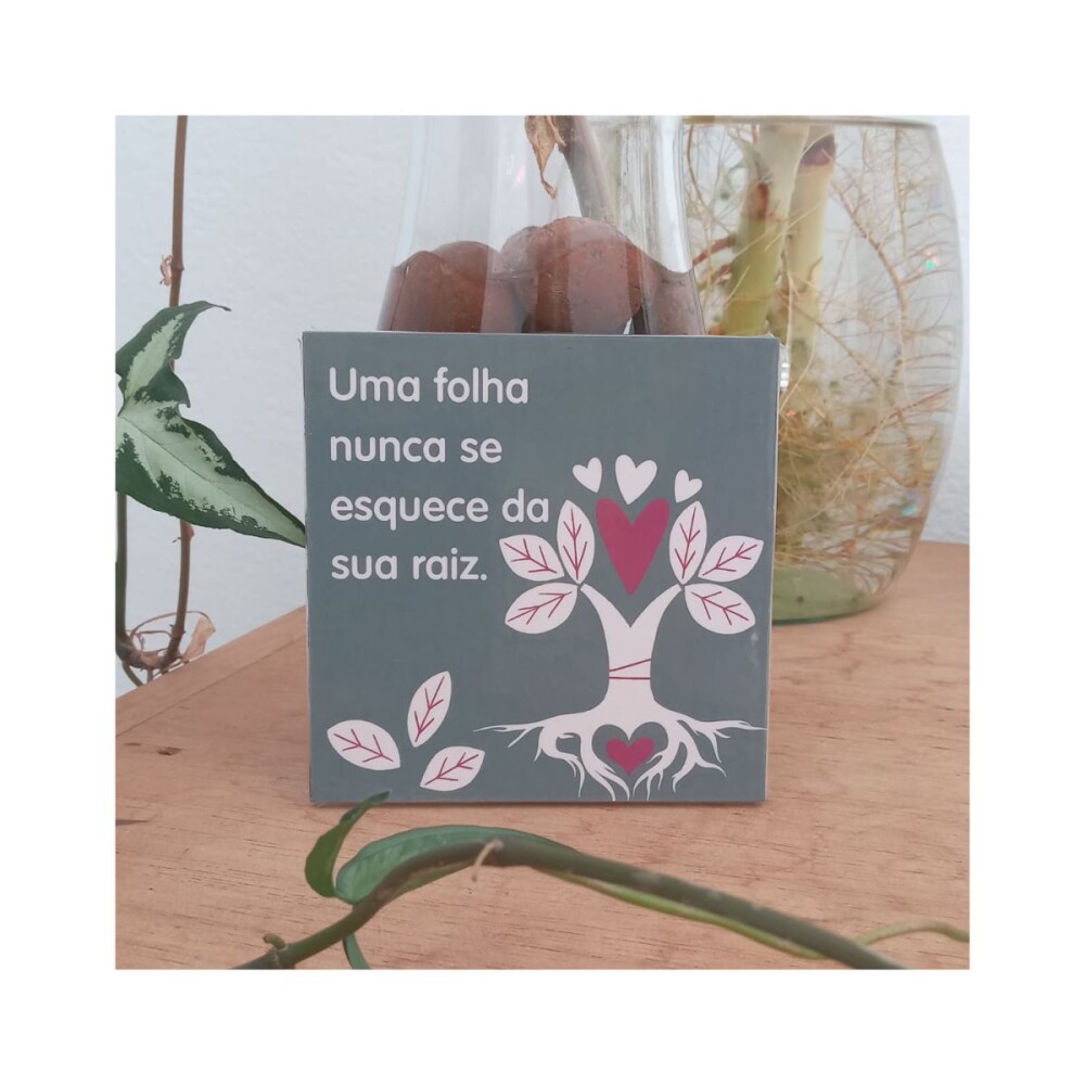 Porta copo/ ímã decorativo Folhas e raízes
