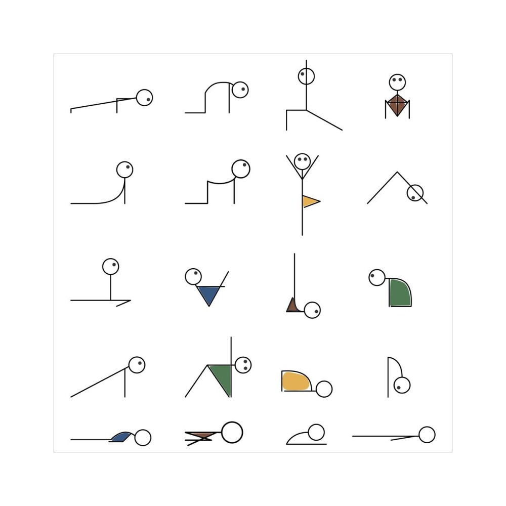 Porta copo/ ímã decorativo Posições Yoga