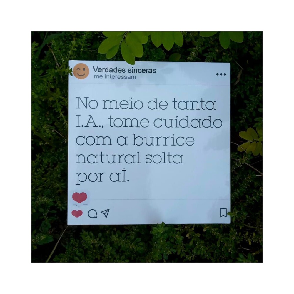 Porta copo/ ímã decorativo I. A. burrice natural