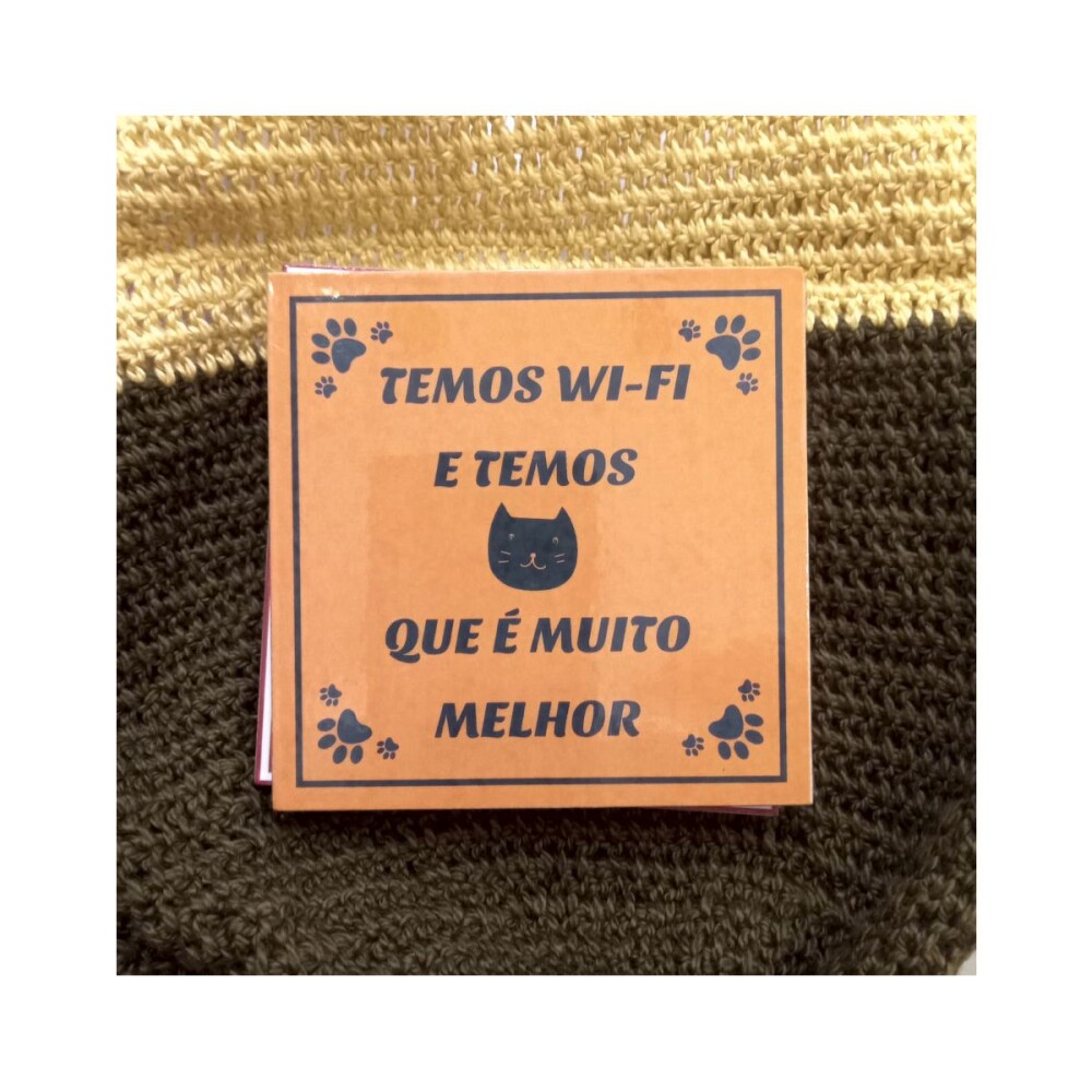 Porta copo/ ímã decorativo Temos Wi-fi e Gato