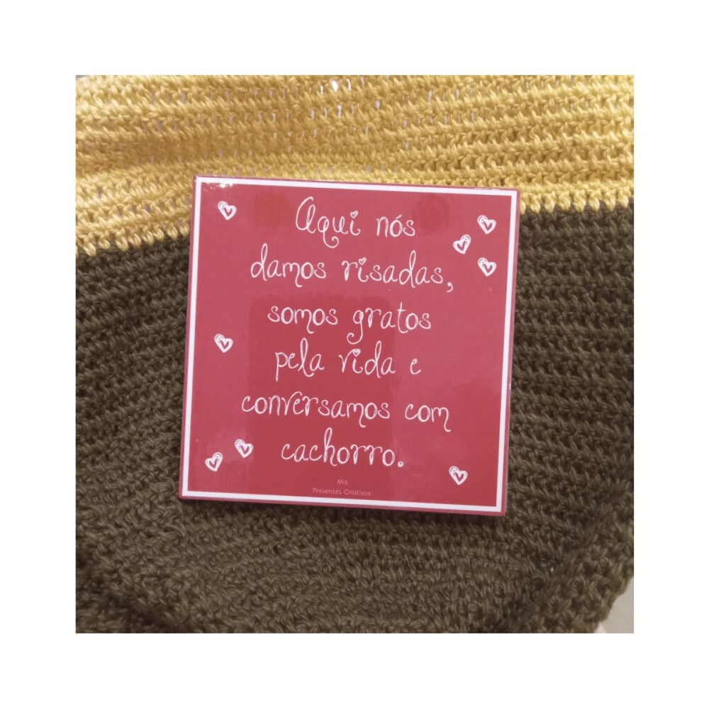 Porta copo/ ímã decorativo Aqui Conversamos com Cachorro