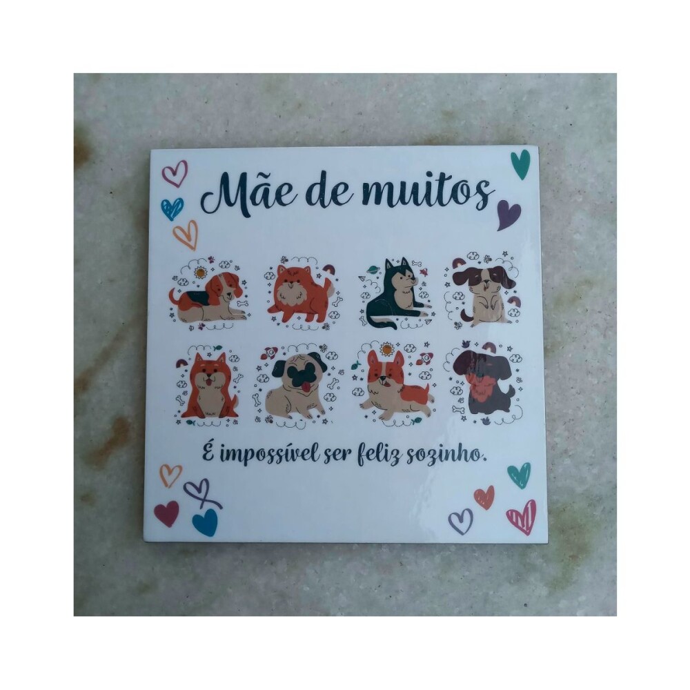 Porta copo/ ímã decorativo Mãe de Muitos Cachorros