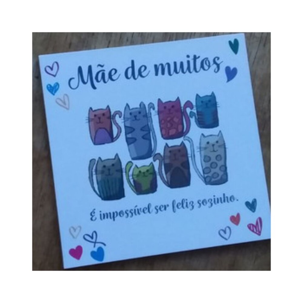 Porta copo/ ímã decorativo Mãe de muitos gatos