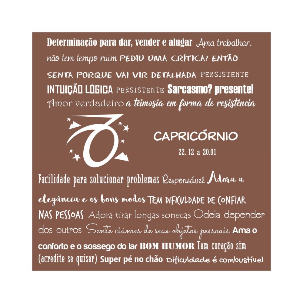 Porta copo/ ímã decorativo Signo Capricórnio