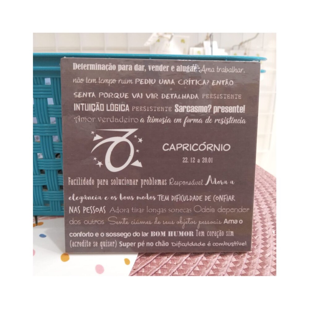 Porta copo/ ímã decorativo Signo Capricórnio