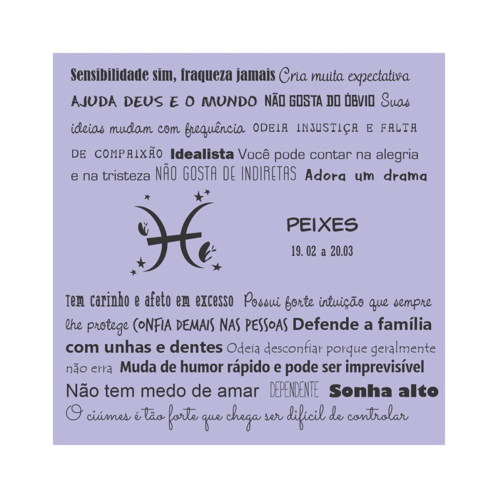 Porta copo/ ímã decorativo Signo Peixes