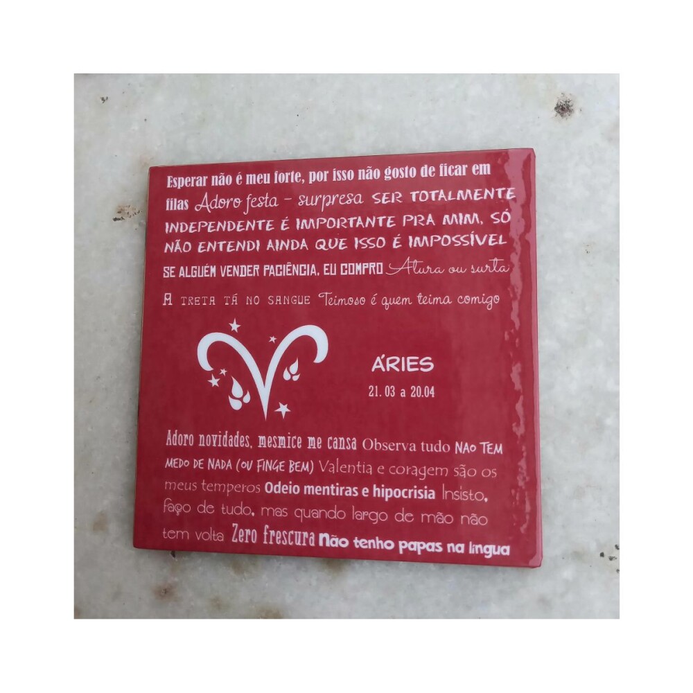 Porta copo/ ímã decorativo Signo Áries