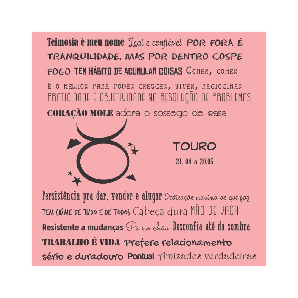 Porta copo/ ímã decorativo Signo Touro