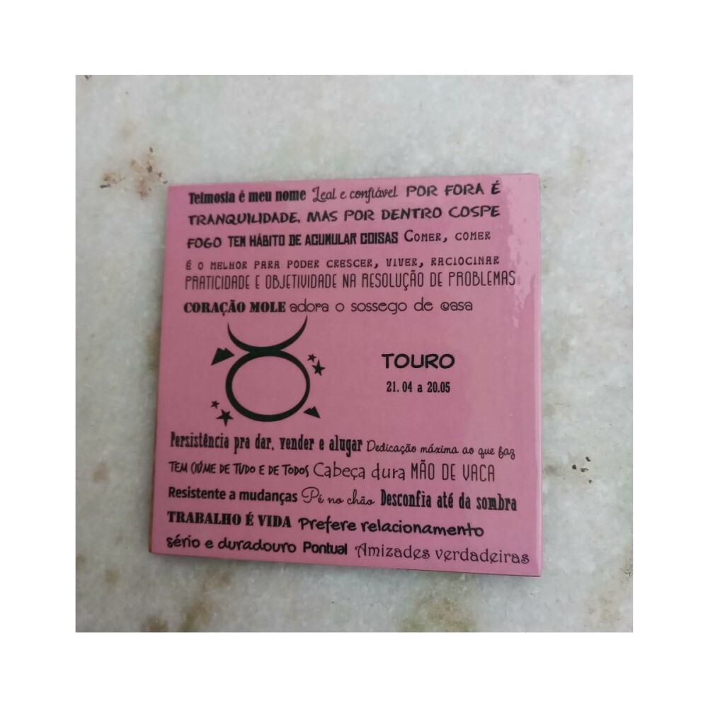 Porta copo/ ímã decorativo Signo Touro