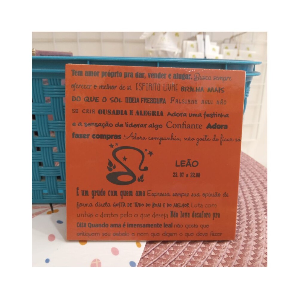 Porta copo/ ímã decorativo Signo Leão