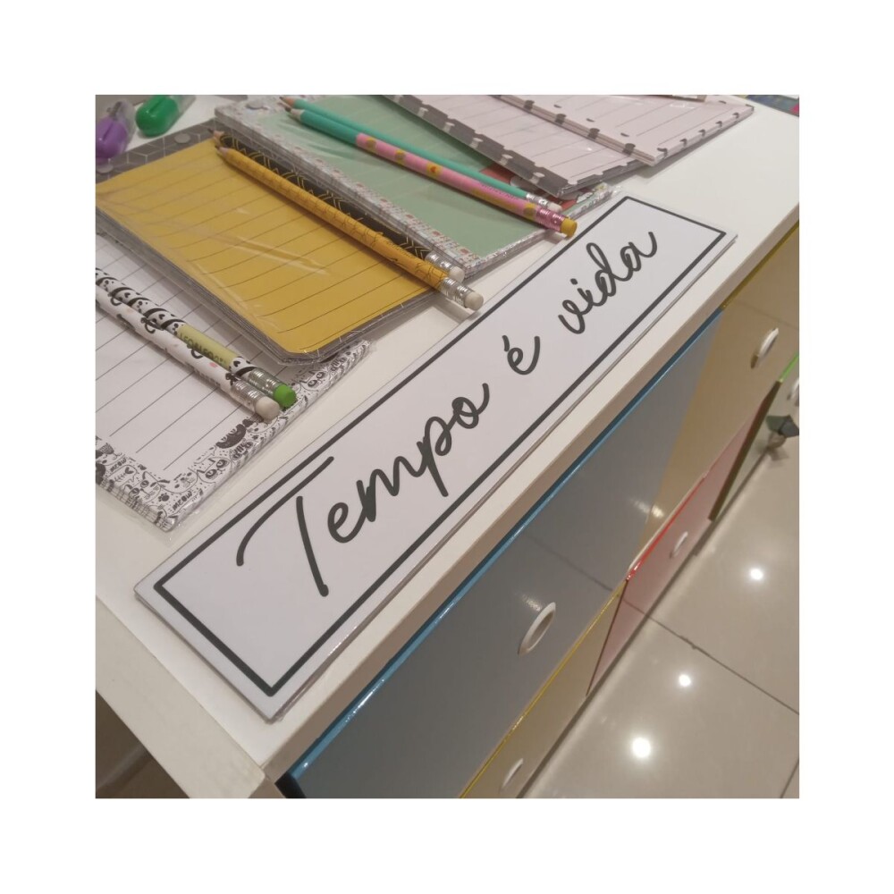Placa decorativa 6x28 cm Tempo é vida