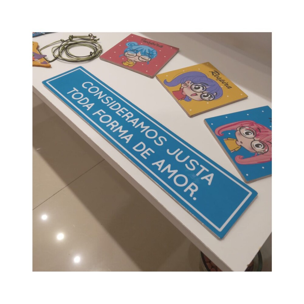 Placa decorativa 6x28 cm Toda forma de amor