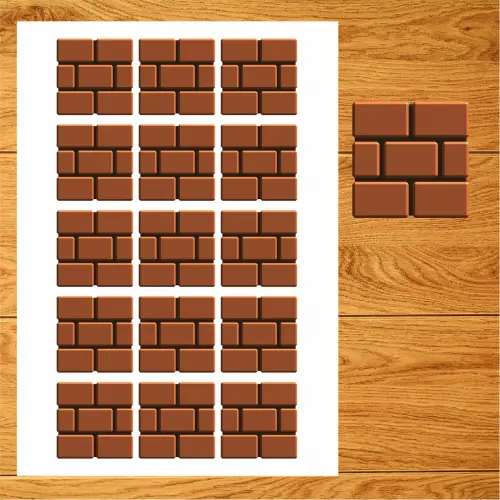 Arquivo Digital A4 - Adesivo Tijolinho Mario Bross 5x5 cm