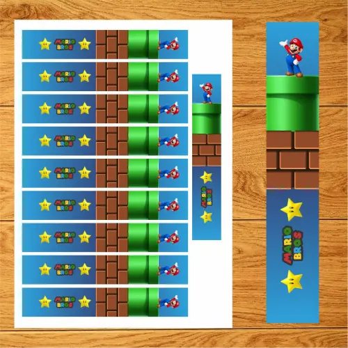 Arquivo Digital A4 - Adesivo para Lápis Mario Bross
