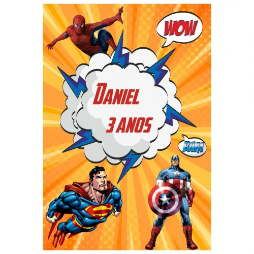 Arquivo digital tamanho A3 - Painel super heróis