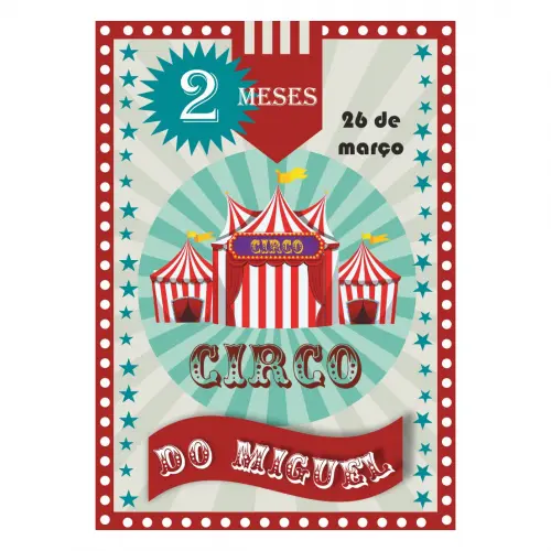 Arquivo digital tamanho A3 - Painel tema circo