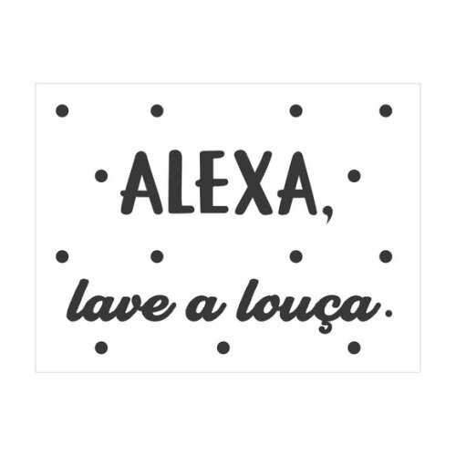 Placa decorativa 15x20 cm Alexa, lave a louça poá