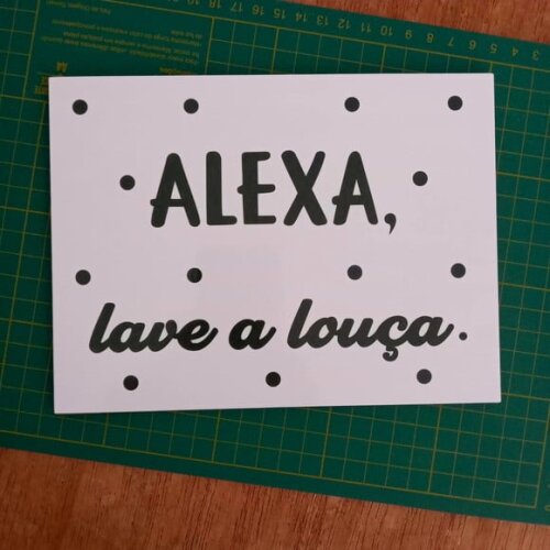 Placa decorativa 15x20 cm Alexa, lave a louça poá