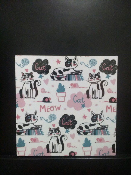 Porta copo/ íma decorativo Gato Meow