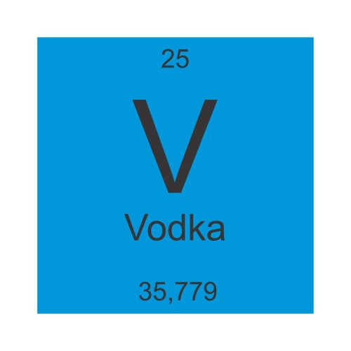 Porta copo/ímã decorativo Tabela Periódica Vodka