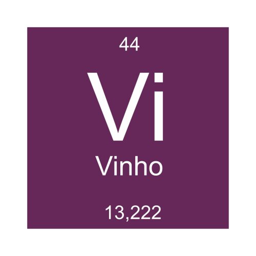Porta copo/ímã decorativo Tabela Periódica Vinho