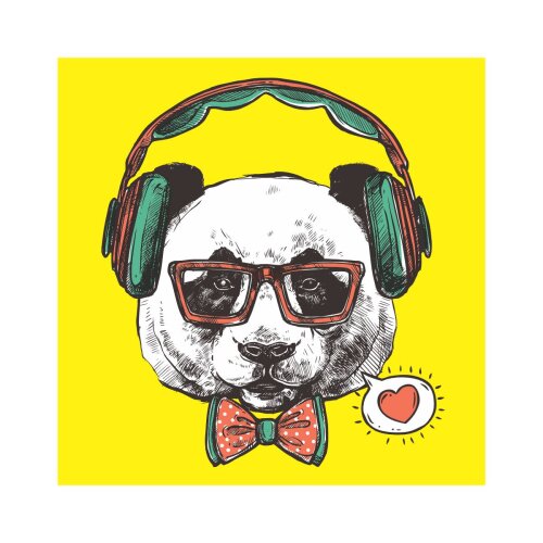 Porta copo/ímã decorativo Urso Hipster