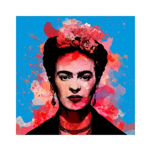 Porta copo/ímã decorativo Frida Azul