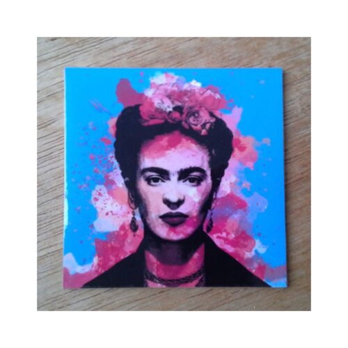 Porta copo/ímã decorativo Frida Azul