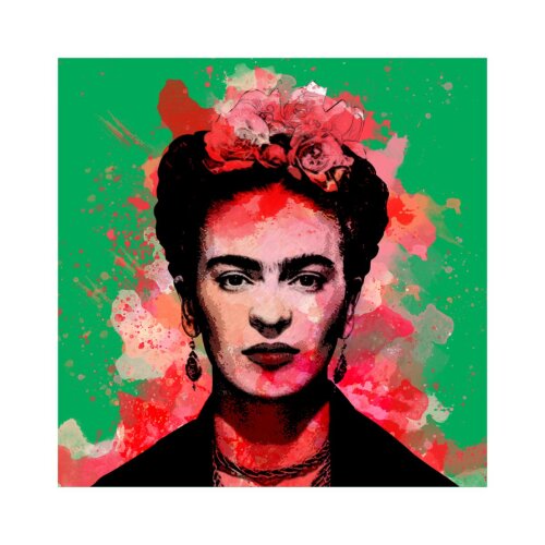 Porta copo/ímã decorativo Frida Verde