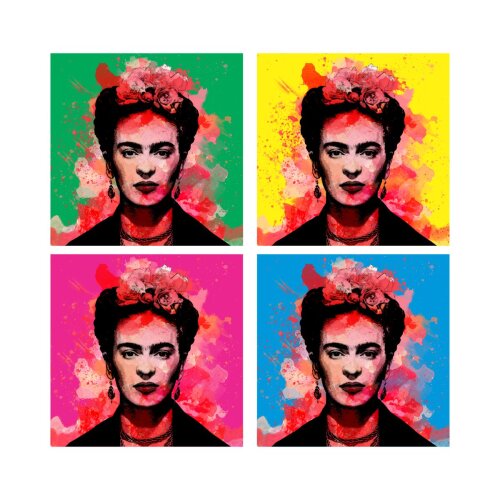 Jogo de Porta copo/ímã decorativo Frida