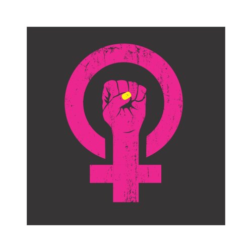 Porta copo/ímã decorativo Feminismo fundo preto