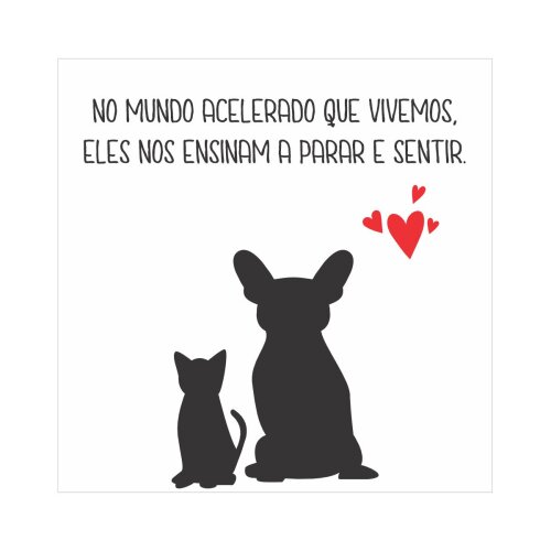 Porta copo/ ímã decorativo Pet parar e sentir
