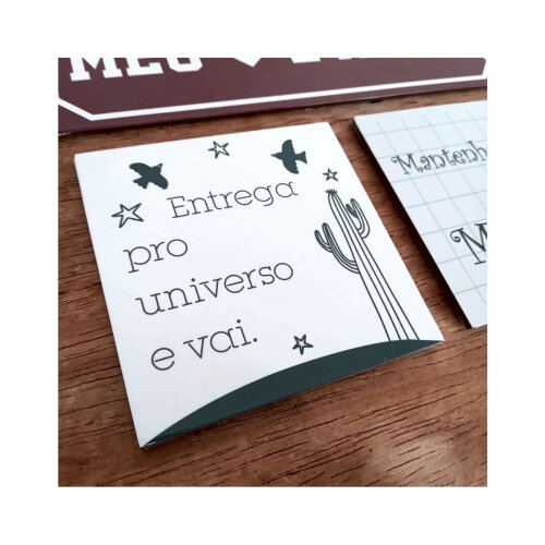 Porta copo/ ímã decorativo Entrega pro universo e vai