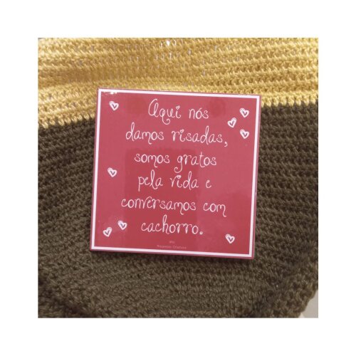 Porta copo/ ímã decorativo Aqui Conversamos com Cachorro