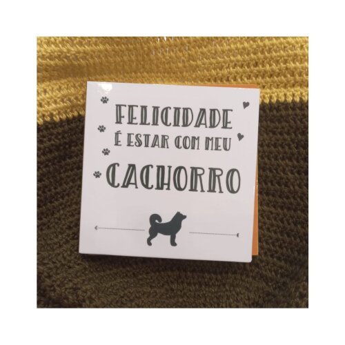 Porta copo/ ímã decorativo Felicidade É Estar com Meu Cachorro
