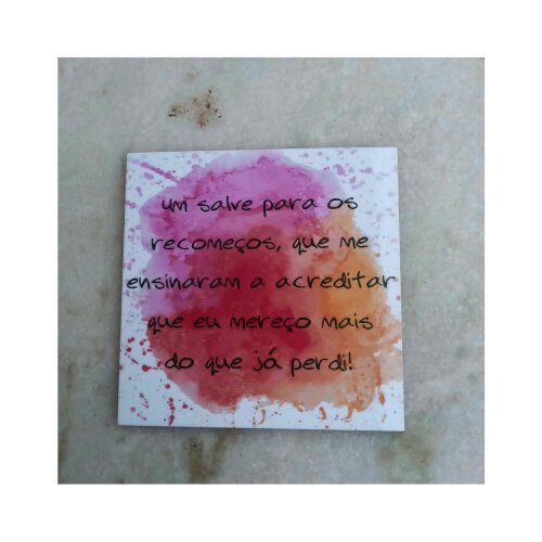 Porta copo/ ímã decorativo Recomeços