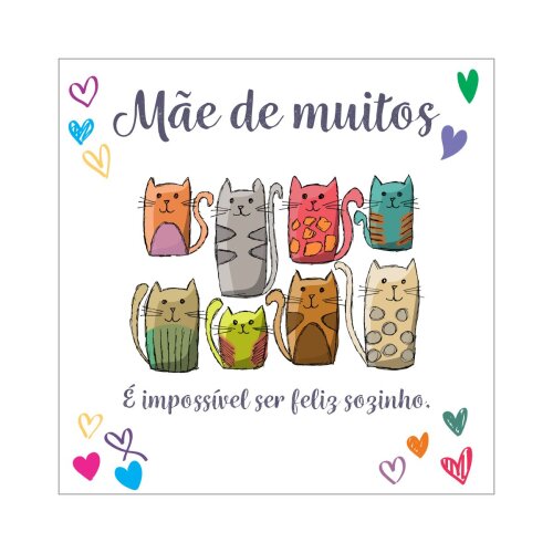 Porta copo/ ímã decorativo Mãe de muitos gatos