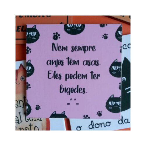 Porta copo/ ímã decorativo Anjos e bigodes