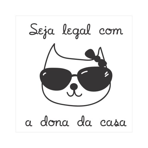 Porta copo/ ímã decorativo Seja Legal com a Dona da Casa Laço preto