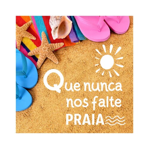 Porta copo/ ímã decorativo Que nunca nos falte praia