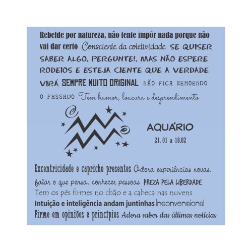 Porta copo/ ímã decorativo Signo Aquário